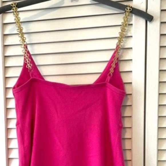 Milly New York: Cami, PINK w/Gold chain Sz S - Picture 4 of 4